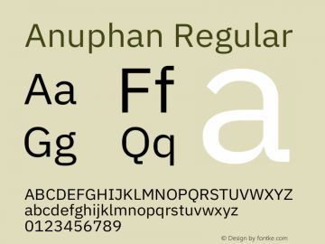 Anuphan Regular Version 3.001;gftools[0.9.23]图片样张
