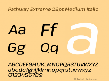 Pathway Extreme 28pt Medium Italic Version 1.001;gftools[0.9.26]图片样张
