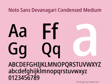 Noto Sans Devanagari Condensed Medium Version 2.004图片样张