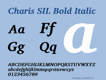 Charis SIL Bold Italic Version 6.101图片样张