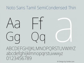 Noto Sans Tamil SemiCondensed Thin Version 2.004图片样张