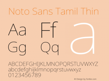 Noto Sans Tamil Thin Version 2.004图片样张