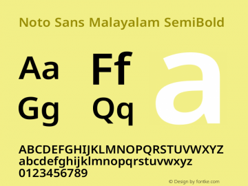 Noto Sans Malayalam SemiBold Version 2.104图片样张