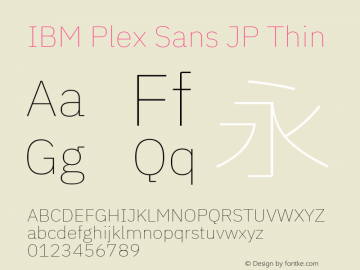 IBM Plex Sans JP Thin Version 1.001图片样张