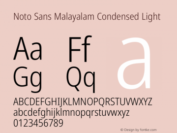 Noto Sans Malayalam Condensed Light Version 2.104图片样张