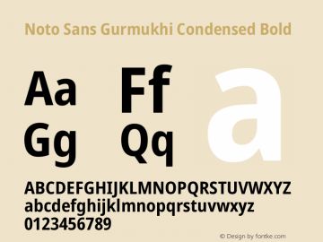 Noto Sans Gurmukhi Condensed Bold Version 2.004图片样张