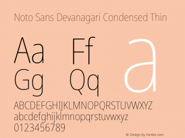 Noto Sans Devanagari Condensed Thin Version 2.004图片样张