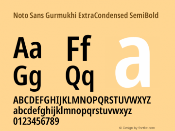 Noto Sans Gurmukhi ExtraCondensed SemiBold Version 2.004图片样张