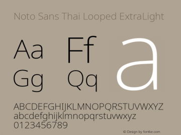 Noto Sans Thai Looped ExtraLight Version 1.001; ttfautohint (v1.8.4.7-5d5b)图片样张