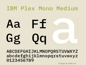 IBM Plex Mono Medium Version 2.3图片样张