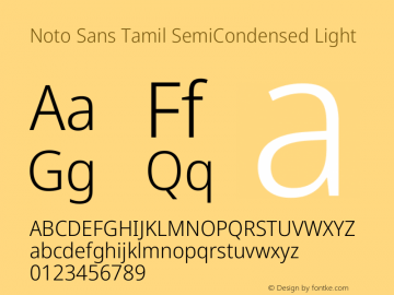 Noto Sans Tamil SemiCondensed Light Version 2.004图片样张