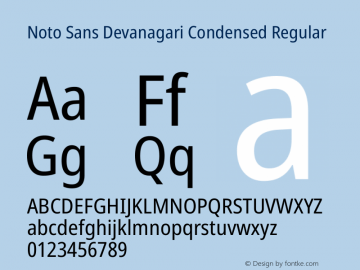 Noto Sans Devanagari Condensed Regular Version 2.004图片样张