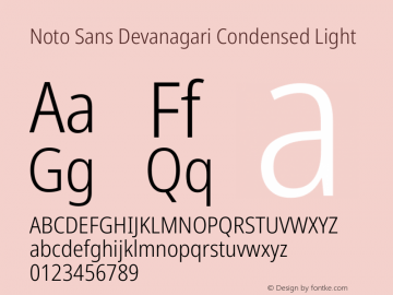 Noto Sans Devanagari Condensed Light Version 2.004图片样张