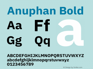 Anuphan Bold Version 3.001;gftools[0.9.23]图片样张