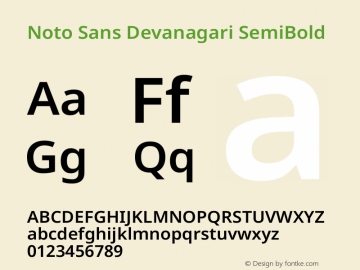 Noto Sans Devanagari SemiBold Version 2.004图片样张