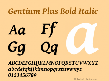 Gentium Plus Bold Italic Version 6.101图片样张