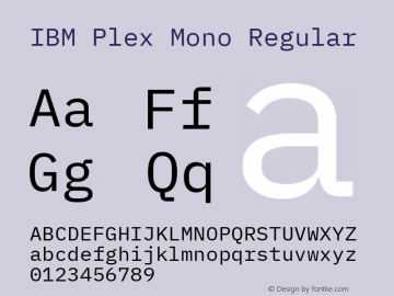 IBM Plex Mono Regular Version 2.3图片样张