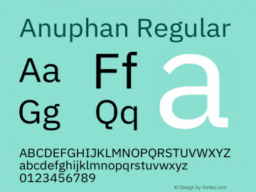 Anuphan Regular Version 3.001;gftools[0.9.23]图片样张