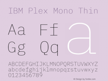 IBM Plex Mono Thin Version 2.3图片样张