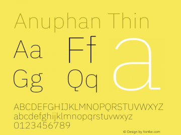 Anuphan Thin Version 3.001;gftools[0.9.23]图片样张