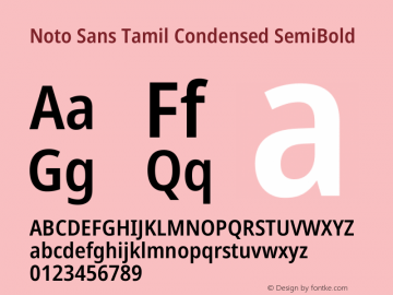 Noto Sans Tamil Condensed SemiBold Version 2.004图片样张