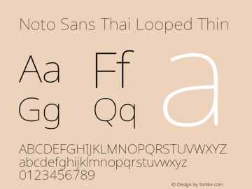 Noto Sans Thai Looped Thin Version 1.001; ttfautohint (v1.8.4.7-5d5b)图片样张