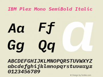 IBM Plex Mono SemiBold Italic Version 2.3图片样张