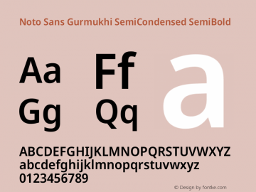 Noto Sans Gurmukhi SemiCondensed SemiBold Version 2.004图片样张