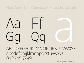 Noto Sans Tamil SemiCondensed ExtraLight Version 2.004图片样张