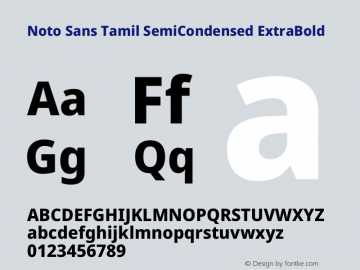 Noto Sans Tamil SemiCondensed ExtraBold Version 2.004图片样张