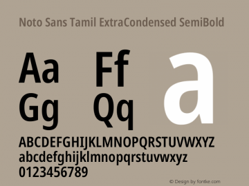 Noto Sans Tamil ExtraCondensed SemiBold Version 2.004图片样张