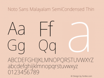 Noto Sans Malayalam SemiCondensed Thin Version 2.104图片样张