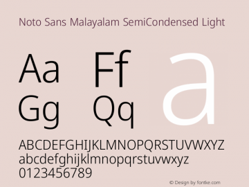 Noto Sans Malayalam SemiCondensed Light Version 2.104图片样张