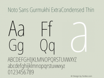 Noto Sans Gurmukhi ExtraCondensed Thin Version 2.004图片样张