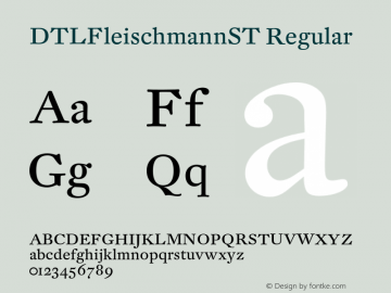DTLFleischmannST Regular 001.000 Font Sample