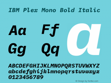 IBM Plex Mono Bold Italic Version 2.3图片样张