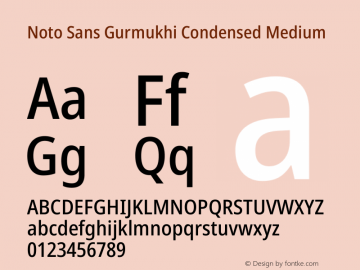 Noto Sans Gurmukhi Condensed Medium Version 2.004图片样张