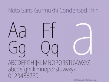 Noto Sans Gurmukhi Condensed Thin Version 2.004图片样张