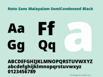 Noto Sans Malayalam SemiCondensed Black Version 2.104图片样张