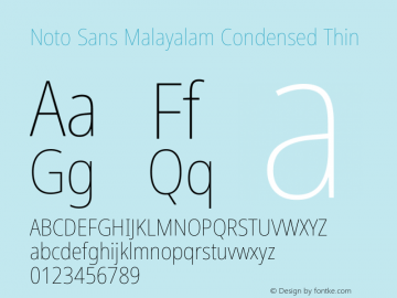 Noto Sans Malayalam Condensed Thin Version 2.104图片样张