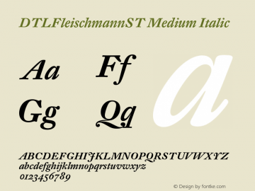 DTLFleischmannST Medium Italic 002.010 Font Sample