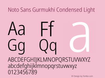 Noto Sans Gurmukhi Condensed Light Version 2.004图片样张
