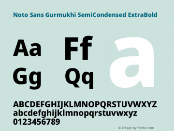 Noto Sans Gurmukhi SemiCondensed ExtraBold Version 2.004图片样张