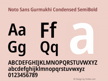 Noto Sans Gurmukhi Condensed SemiBold Version 2.004图片样张