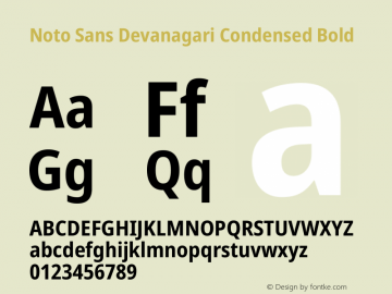 Noto Sans Devanagari Condensed Bold Version 2.004图片样张