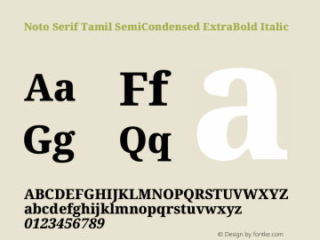 Noto Serif Tamil SemiCondensed ExtraBold Italic Version 2.003图片样张