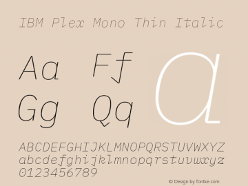 IBM Plex Mono Thin Italic Version 2.3图片样张