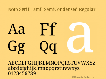 Noto Serif Tamil SemiCondensed Regular Version 2.004图片样张