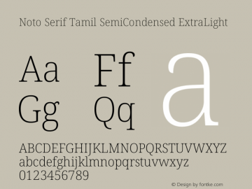 Noto Serif Tamil SemiCondensed ExtraLight Version 2.004图片样张