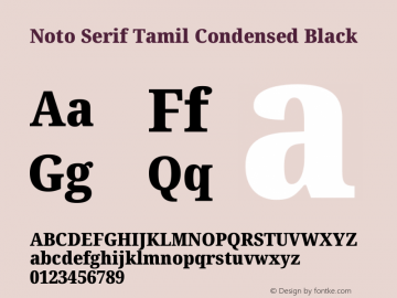 Noto Serif Tamil Condensed Black Version 2.004图片样张
